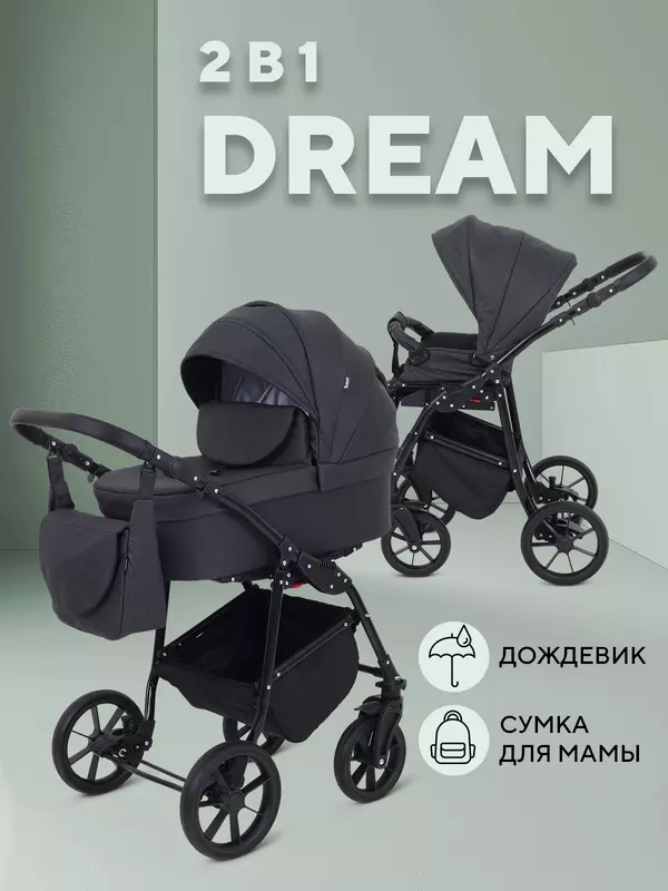 Коляска 2 в 1 Rant Dream 2024 08 графит